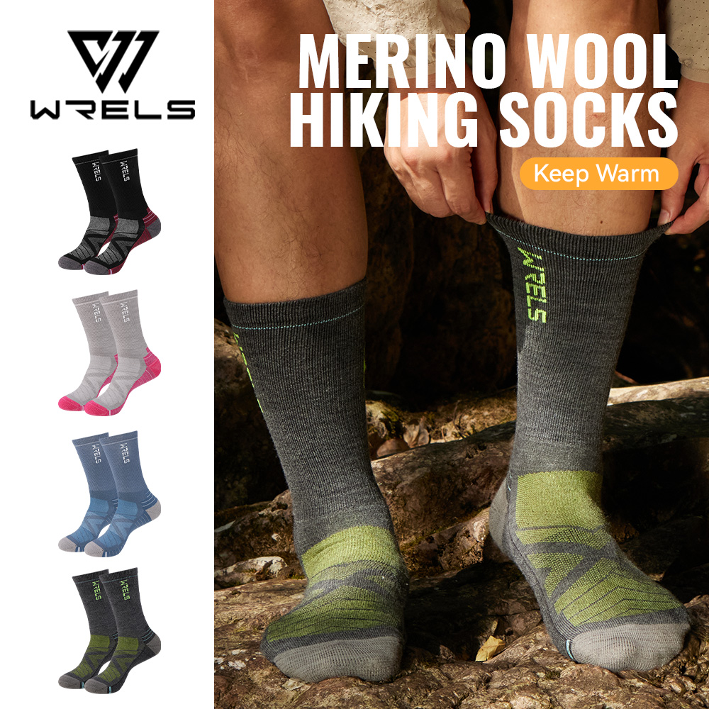 Wool Hiking Sock - WRELS 1/2/3 Merino Wool Socks Thermal