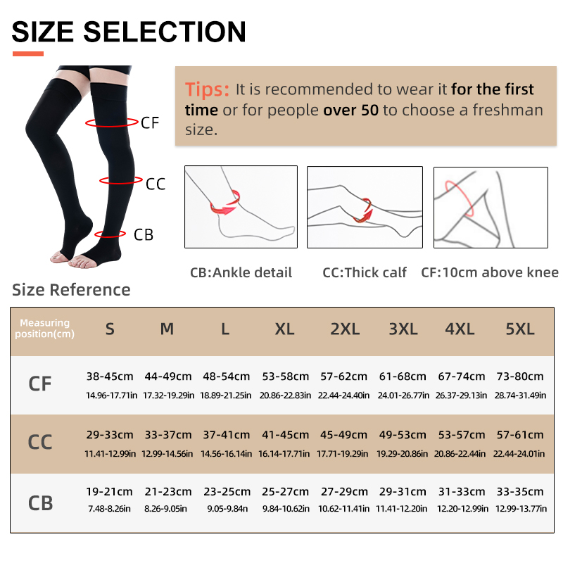 1Pair Thigh High Open Toe Medi - Compression Sock Medical recension och pris