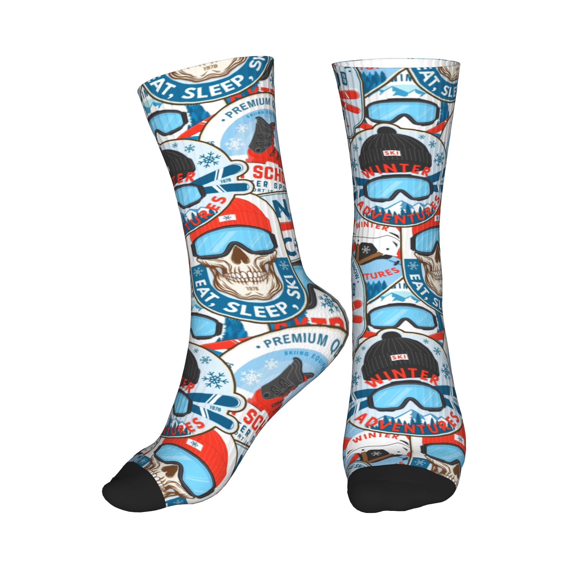 Vintage Red Blue Ski Club Seam - Dress Sock Men recension och pris