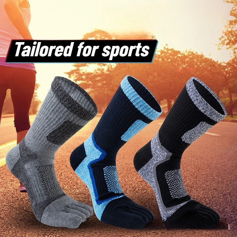 3 Pairs Men Sports Five Finger - Toe Sock Split recension och pris