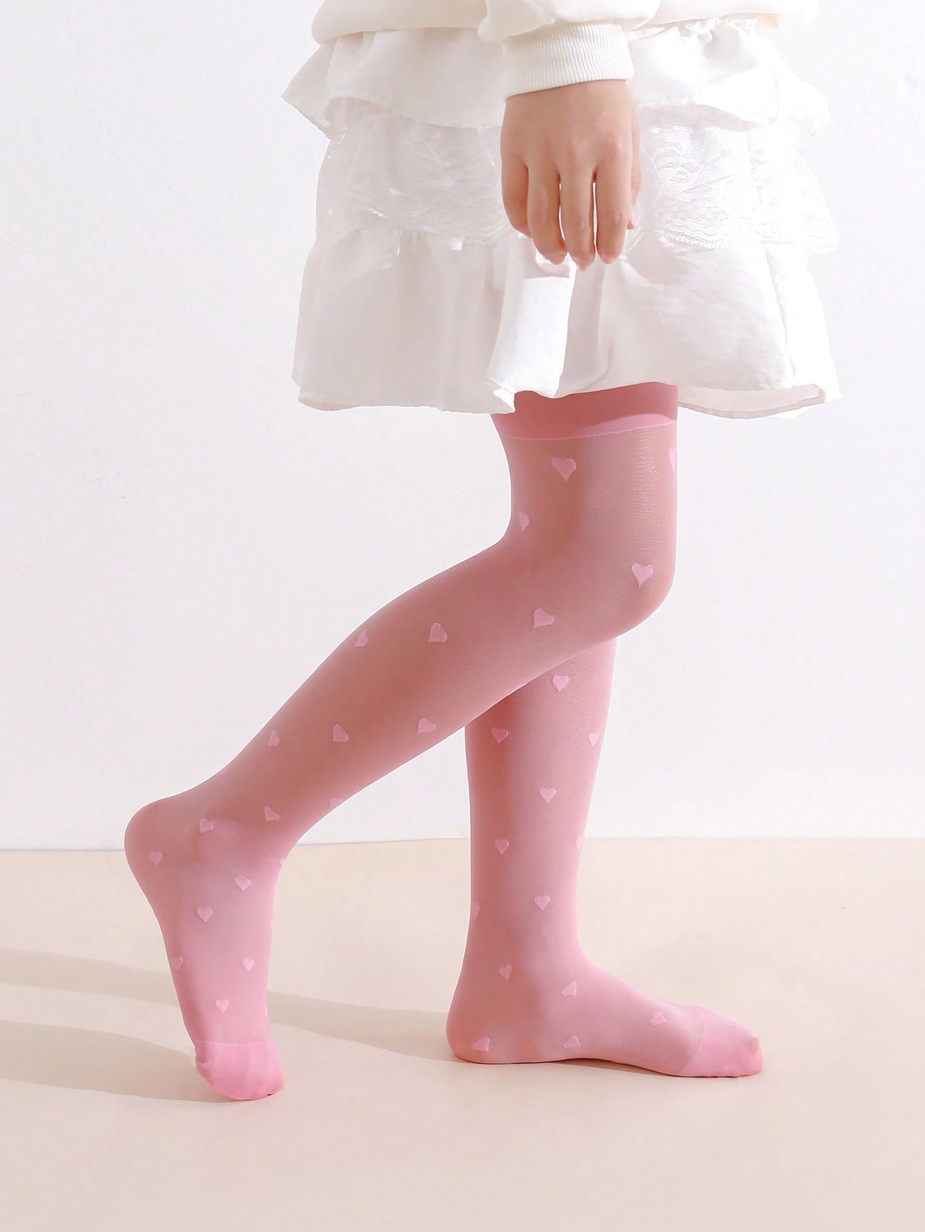 3Pcs Girls Heart Print Tights  - Tights Pantyhose Sheer recension och pris