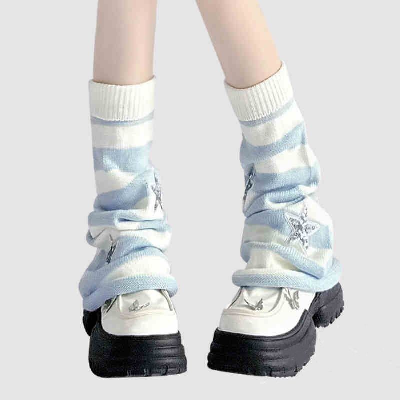 Y2K Striped Leg Warmers Star R - Boot Sock Slouchy recension och pris