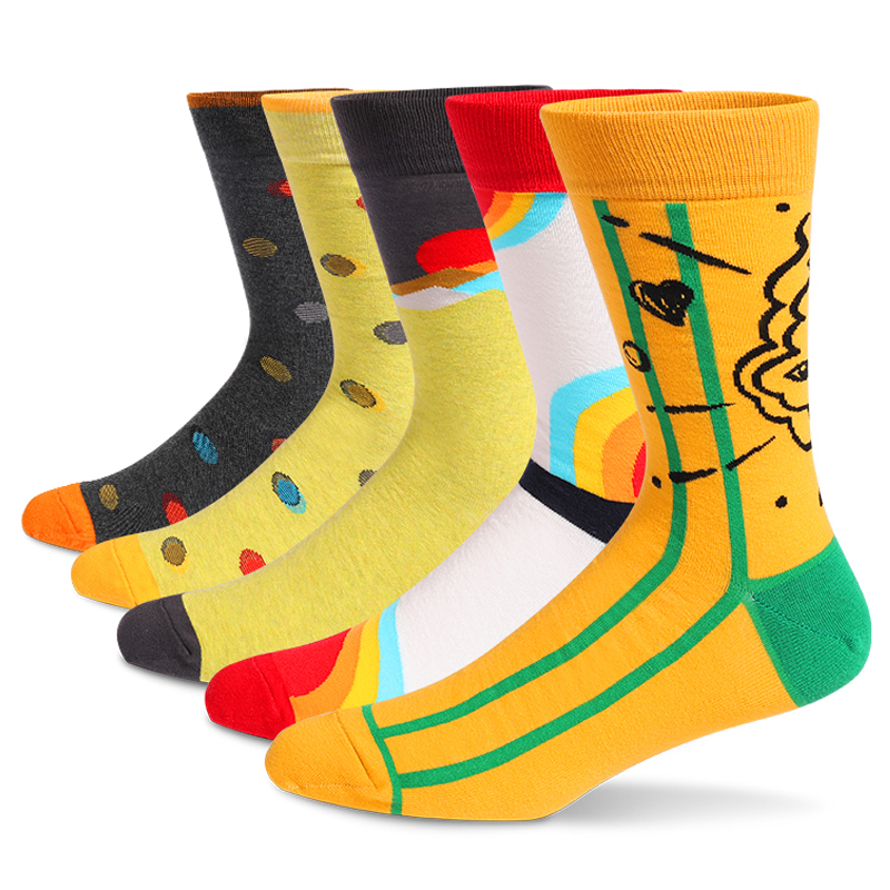 5Pairs Mens Fun Dress Socks, P - Cotton Crew Sock Pack recension och pris