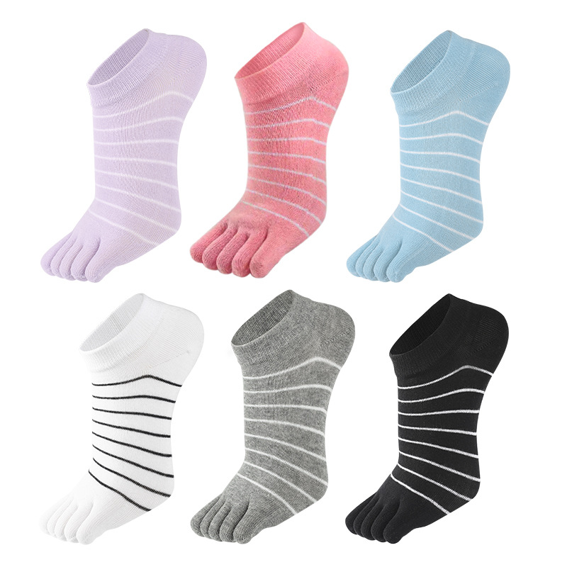 1/5 Pairs Women Striped Five T - Ankle Sock Low Cut recension och pris