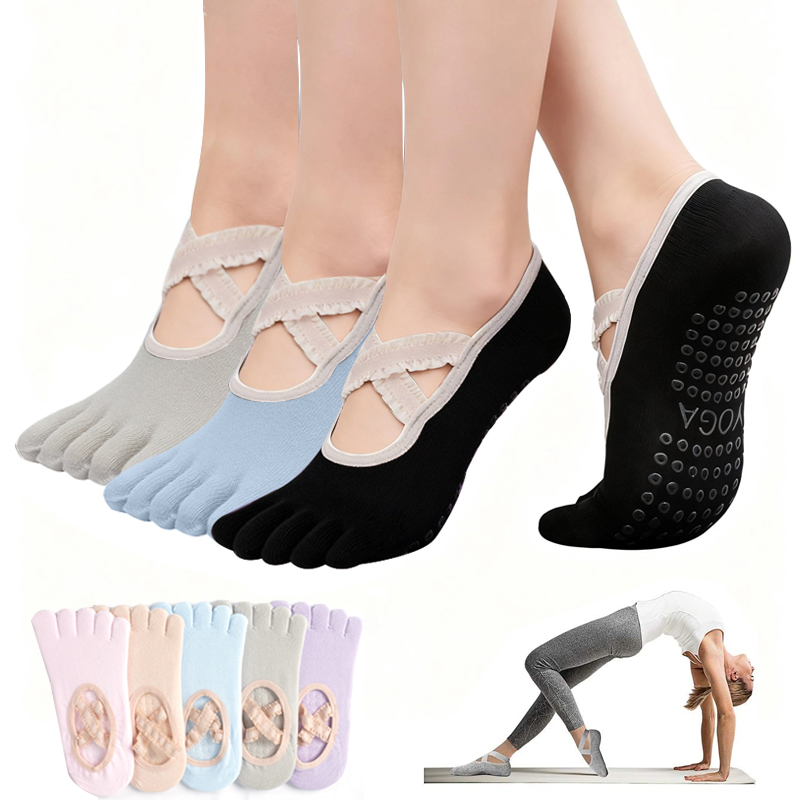 Ladies Non-Slip Pilates Socks  - Grip Sock Yoga recension och pris