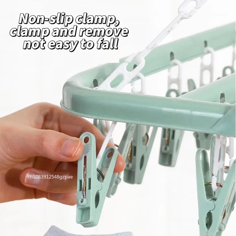 32 Clips Folding Clothes Dryer - Sock Organizer Tray recension och pris
