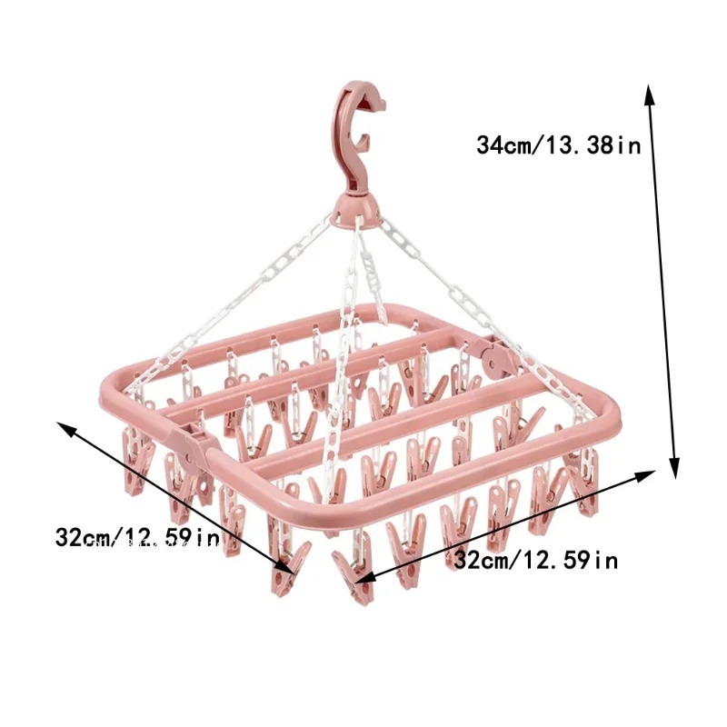 32 Clips Folding Clothes Dryer - Sock Organizer Tray recension och pris