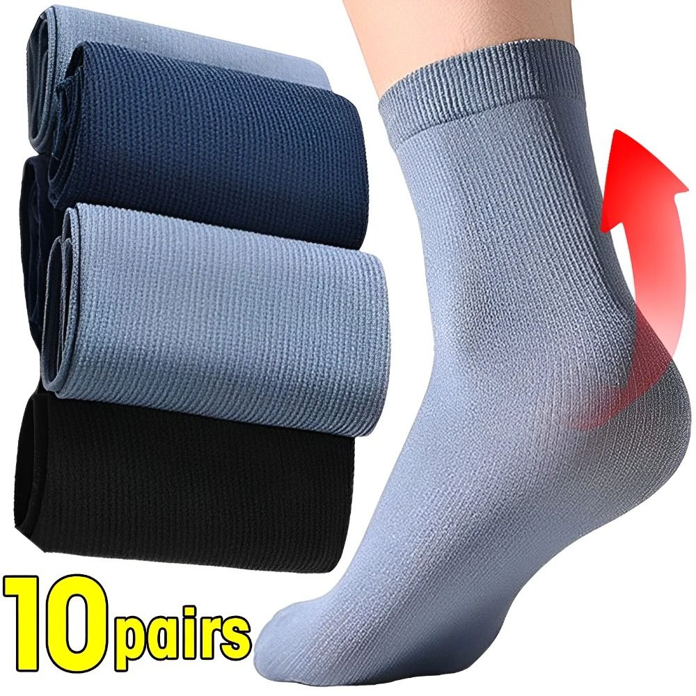 10Pairs Casual Breathable Men  - Silk Sock Bamboo recension och pris