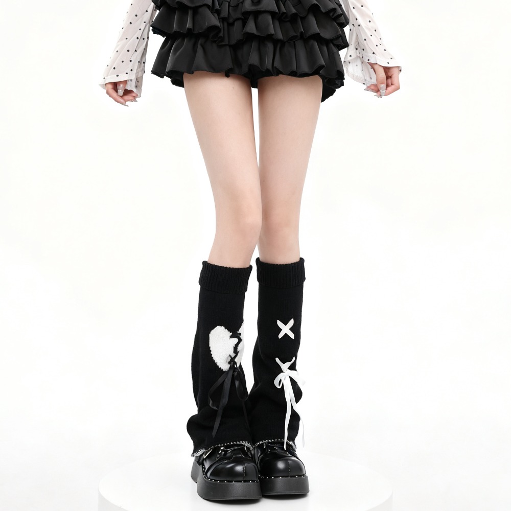 Y2K Heart Tie Flared Slouchy L - Boot Sock Slouchy recension och pris