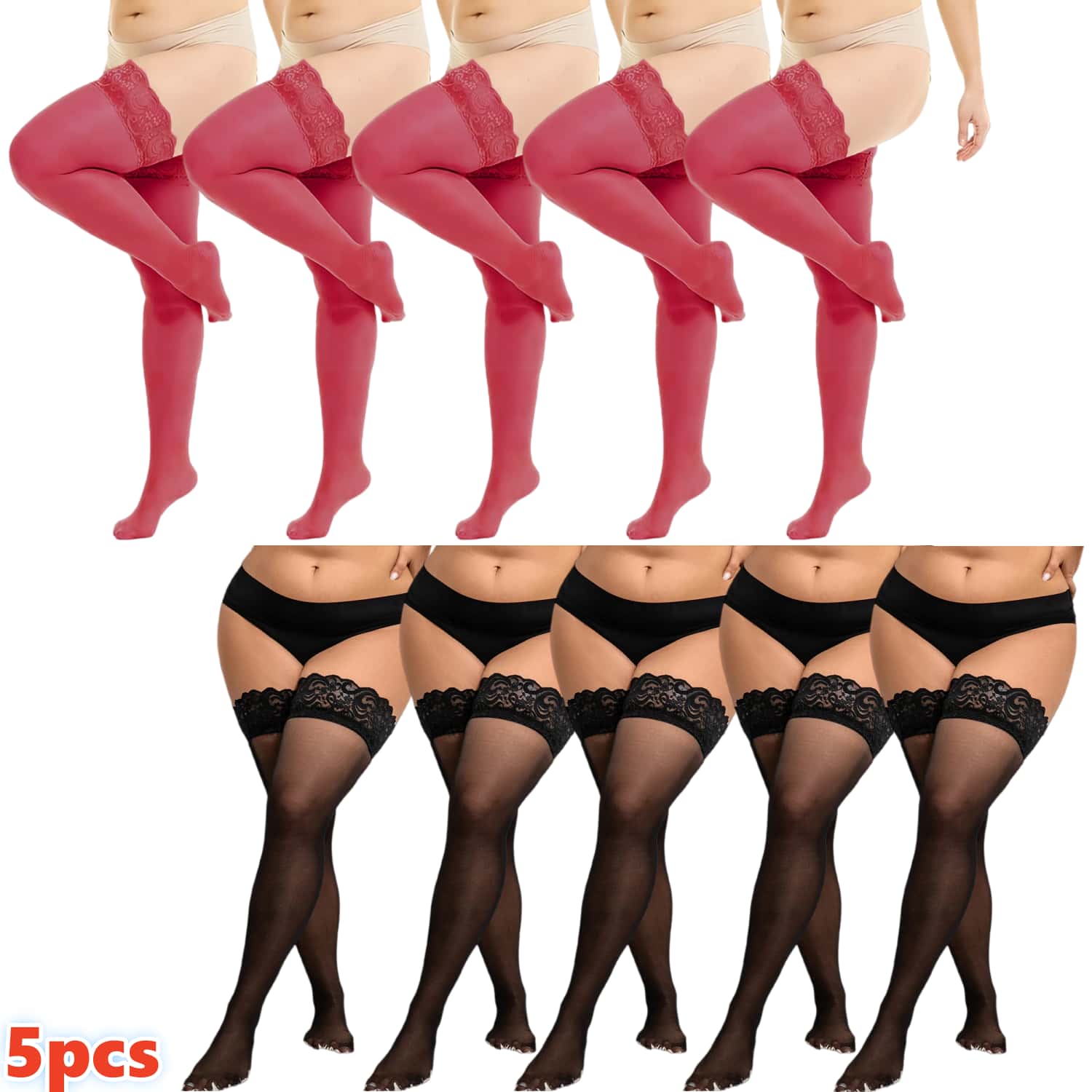 Woman Plus Size Lace Thigh Hig - Thigh High Sock Stay Up recension och pris