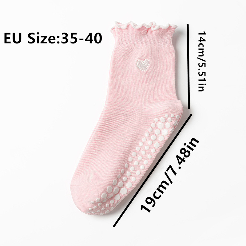 3 Pairs Women Heart Pattern Fr - Grip Sock Yoga recension och pris