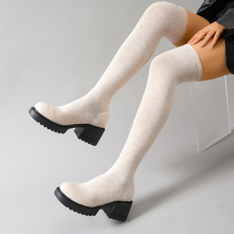 Chunky Platform Over The Knee  - Knee High Sock Women recension och pris