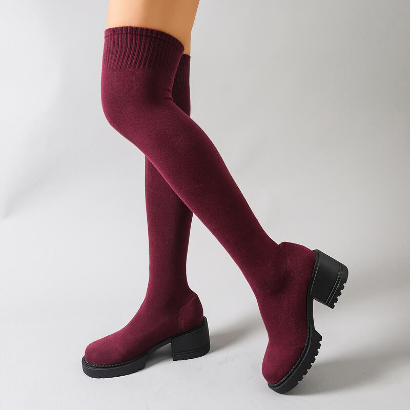 Chunky Platform Over The Knee  - Knee High Sock Women recension och pris
