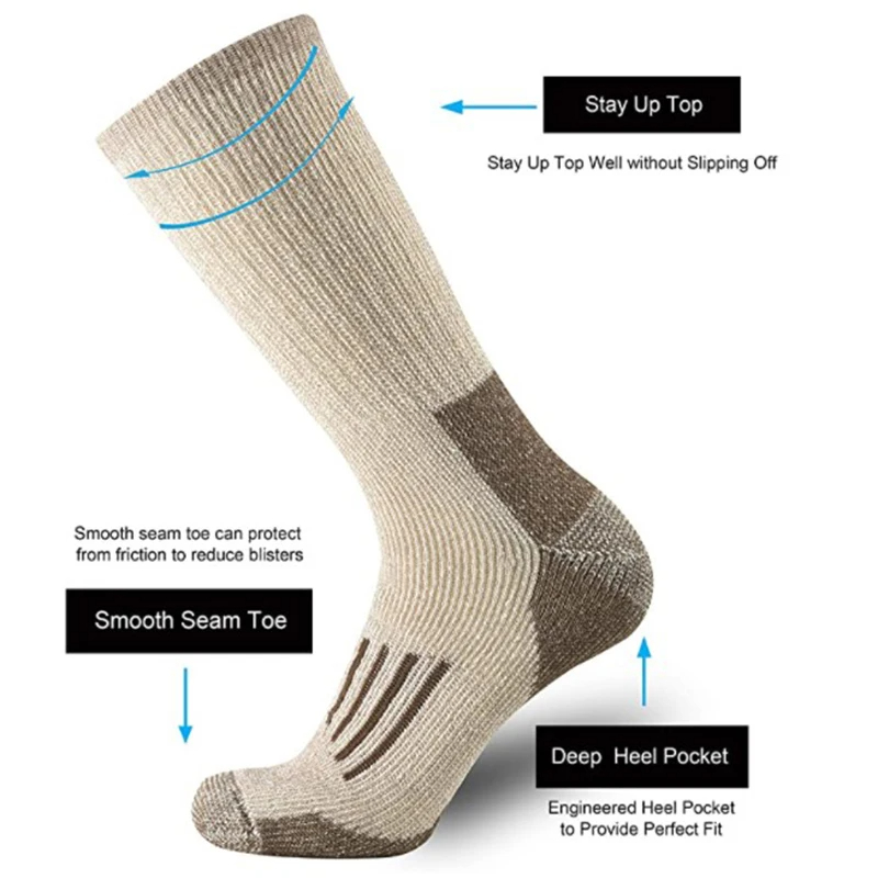 80% Wool Socks Thicken Warm Hi - Wool Hiking Sock recension och pris