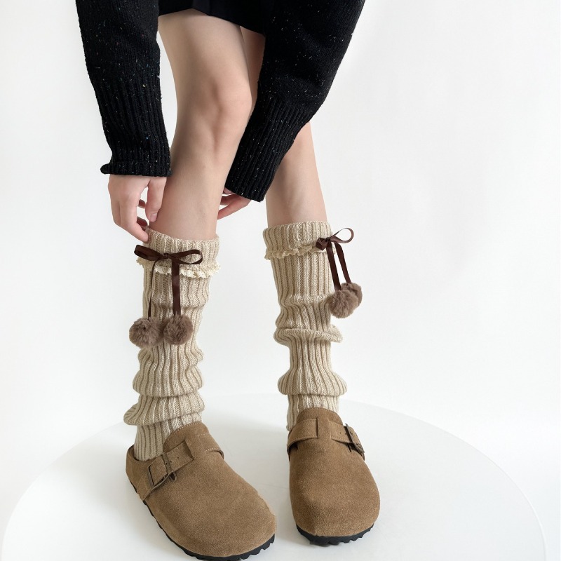 Camel Knit Leg Warmers with Fu - Boot Sock Slouchy recension och pris