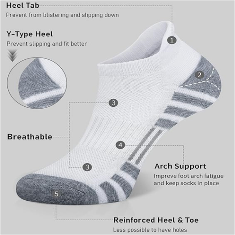 6/12 Pairs Low Cut Ankle Socks - Athletic Sock Cushion recension och pris